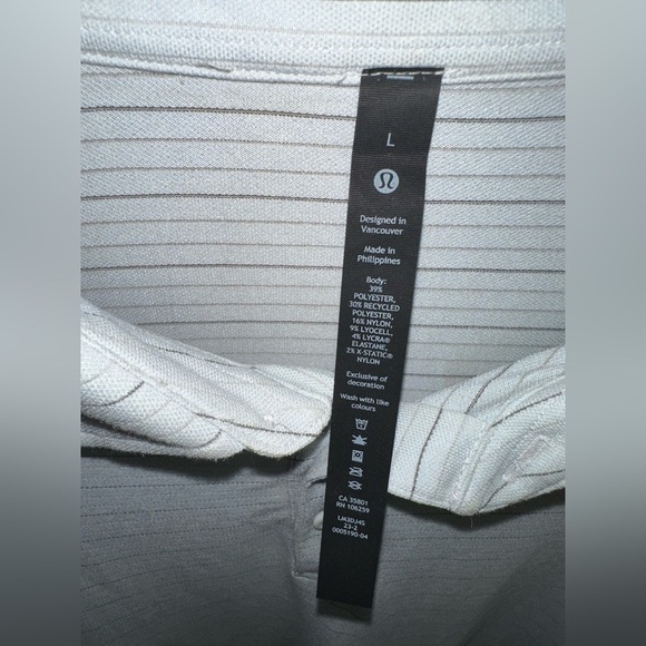 Lululemon Men's Logo Sport Polo Stripe Size Large - Picture 3 of 6